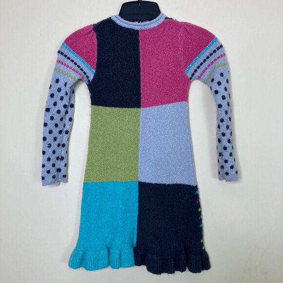 Deux par Deux Dress Girls Small Patchwork Look Soft some pilling - Picture 2 of 7